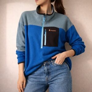 Cotopaxi Abrazzo Fleece Pullover Sweater Blue Half Zip Outdoor Size X Large